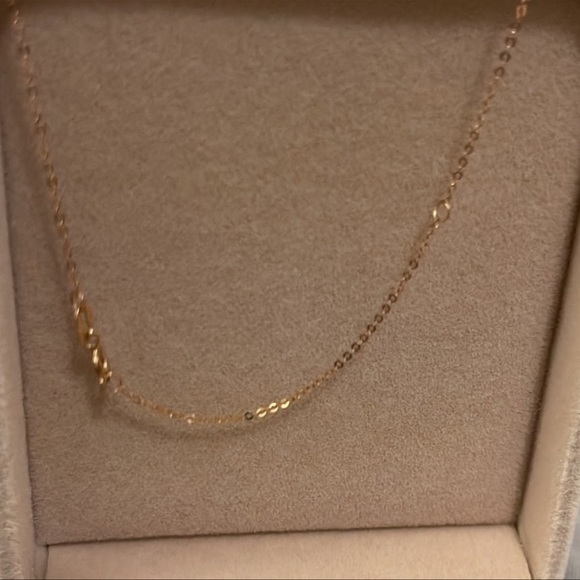 18k Solid Rose Gold Open Heart with 0.01 ct Diamond Necklace 16“+2“ - Picture 3 of 6